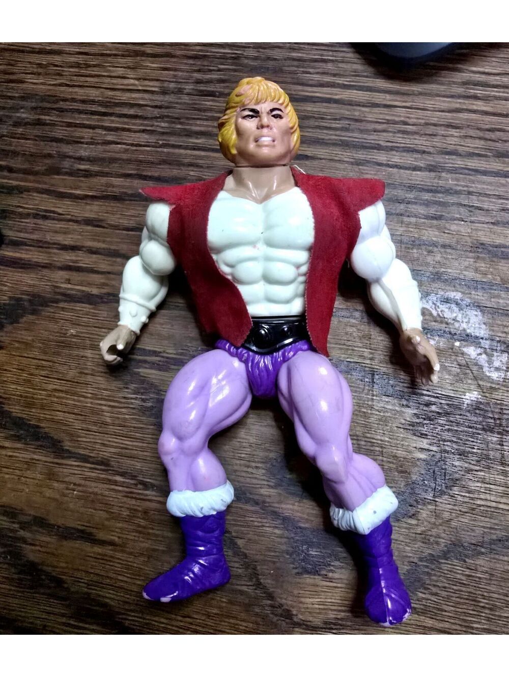 Vtg 1981 Mattel MOTU Prince Adam Taiwan He-Man Action Figure Red Vest Taiwan Var